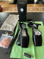 IJONDA Adult Ballet Pointe Shoes for Girls/Women w/ Toe Pads & Mesh Bag Sz 40