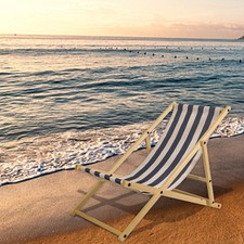 Liegestuhl Camping 120kg Holz Relaxliege Strand Gartenliege Klappbar Sonnenliege