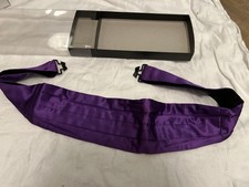 Vintage Regulowane fioletowe samokasety Cummerbund używane do talii 46 cali