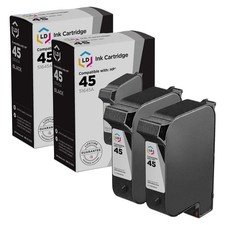 LD Replacement for HP 45 / 51645A Pack of 2 Black Ink Cartridges