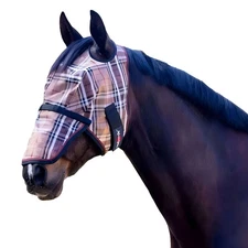 KENSINGTON Deluxe Black Fly Mask w/ Web Trim, Removable Nose, M (KFM623-M-121)
