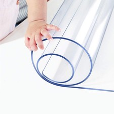 16x46 Clear Plastic Table Protector Rectangle Thick Wipeable Clear Plastic Vi...