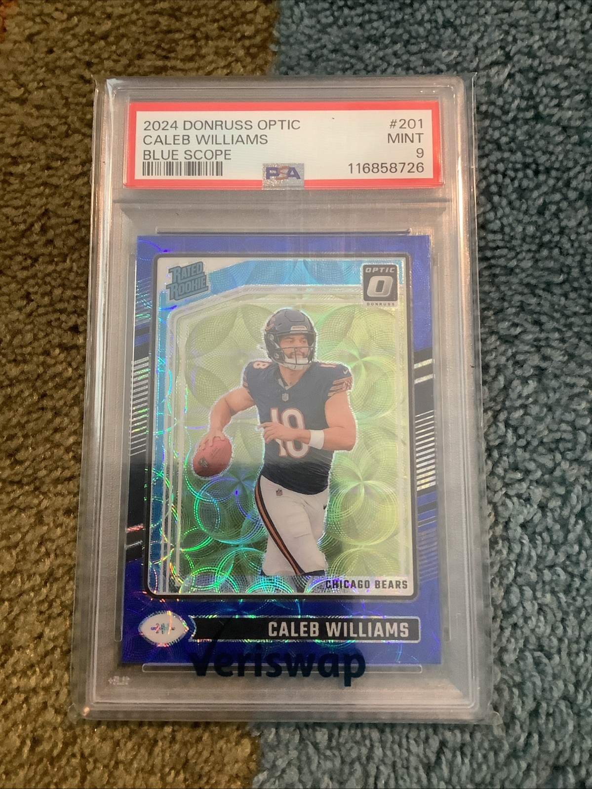 2024 Donruss Optic - Rated Rookie Caleb Williams #201 Blue Scope Prizm (RC)