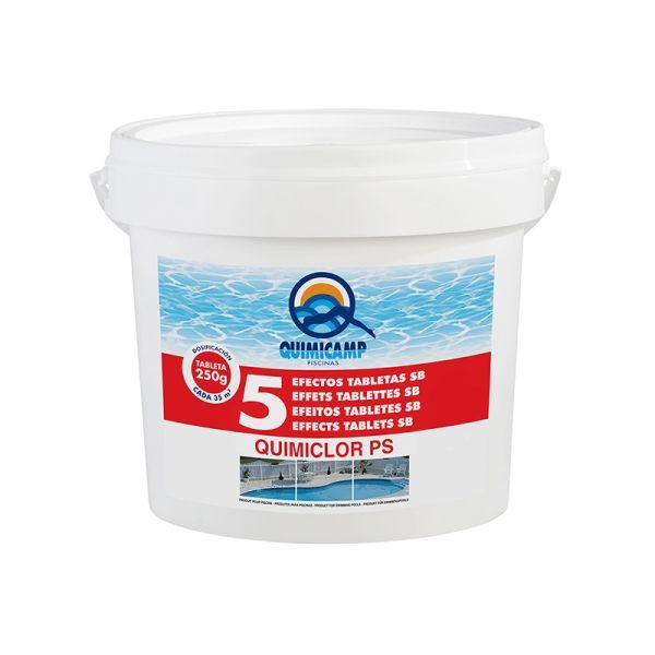 Cloro 5 Efectos Piscina 13 kg Tabletas 250 g Quimicamp – Quimiclor PS