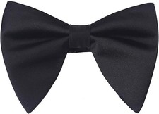 Mens Oversized Satin Silk Bow Tie Solid Color Formal Tuxedo Big Bowtie