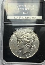 1923 S BAU Silver Genuine Peace Dollar Sealed PCS Package Liberty Eagle