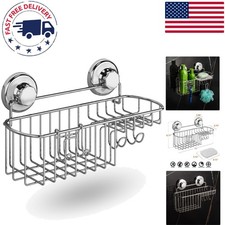 Stainless Steel Shower Caddy with Suction Mount, 3 Compartments Soap Holder