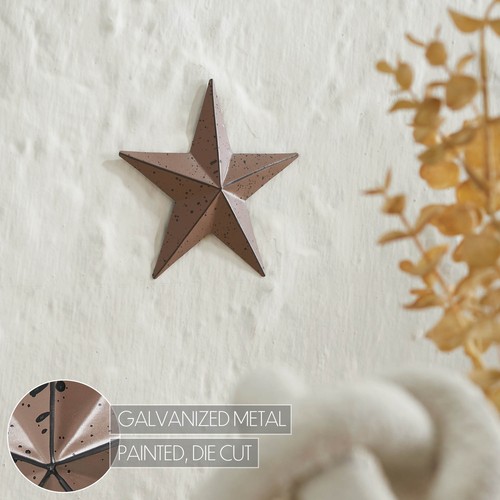 Metal Star Speckled Distressed Rust Brown 4x4 - Picture 5 of 7