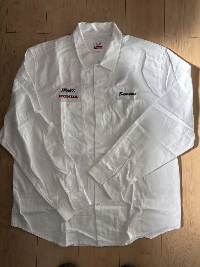 Chemise de travail homme Supreme XL Honda Fox Racing emblématique streetwear rare occasion limitée