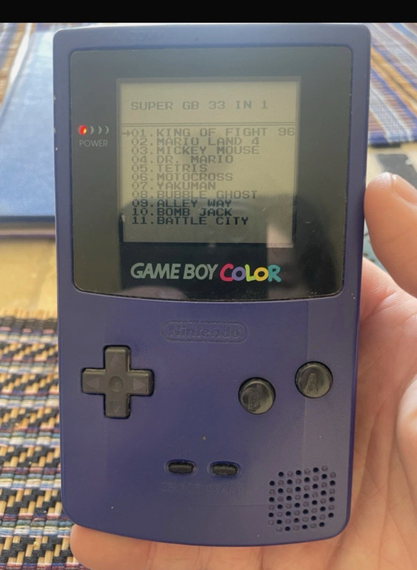 Nintendo Game Boy Color Purple Handheld Console w/ DELUXE BOY 33-in-1 Cart