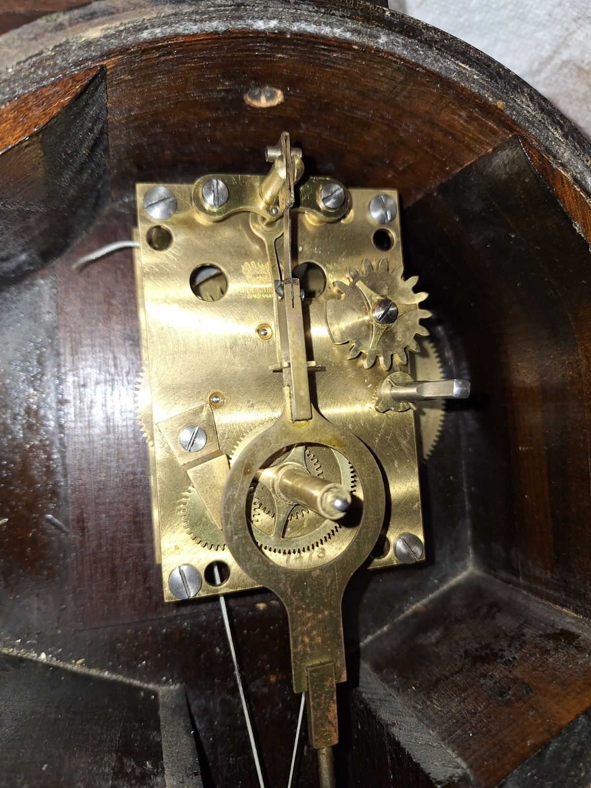 Rare Herschede 8 Day Banjo Wall Clock Working Weight Driven Shreve Crump Boston