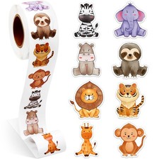 Animal Stickers Roll for Kids Rewards, Office Supplies, Party Favors, 500 Pcs