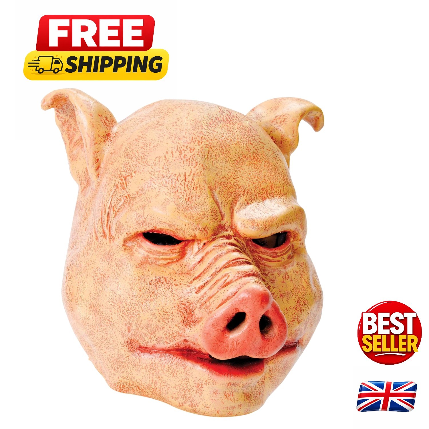 Versatile Pink Horror Pig Mask - Unique Halloween Costume Accessory for All Ages