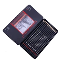 12 Pcs Sketch Pencil Set 8B-2H Graphite Art Drawing Shading for Artists