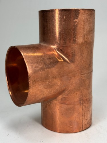EPC Straight Tee 2-1/2" C x C x C Solder Joint Copper Sweat Fitting - Picture 2 of 9