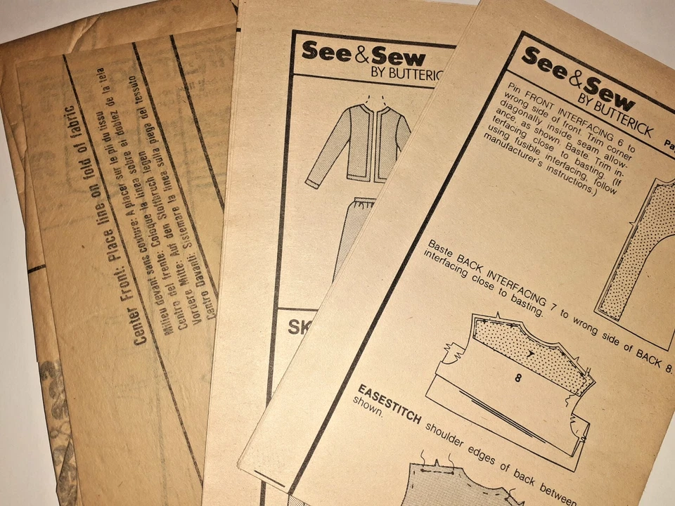 Butterick See & Sew 5273 Blazer Jacket Skirt Sewing Pattern Ladies 14 16 18 UC - Image 3 of 4