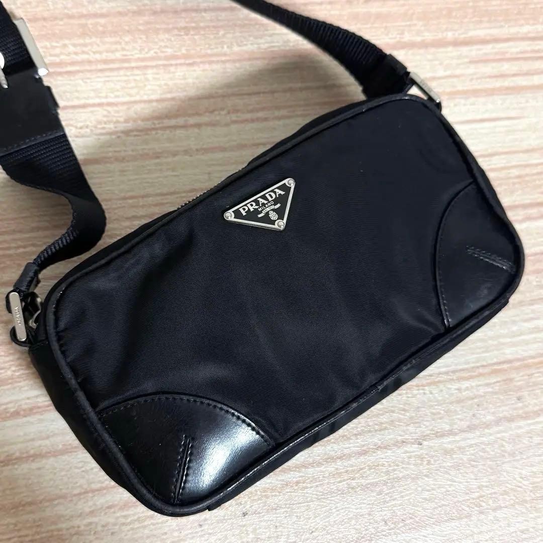 PRADA Nylon Camera Bag Black Shoulder Bag From Japan Prada