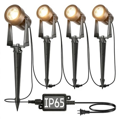 Juego De Cuatro Luces LED Para Jardin Con Transformador Estilo De Lujo