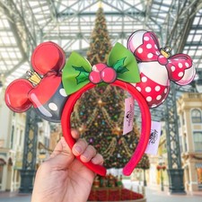 Disney- Parks Mouse Ears Ornament Christmas Minnie Bow Loungfly Holiday Headband