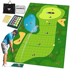 Chipping Golf Game Mat Indoor Outdoor Games for Adults and Golf Chipping Mat