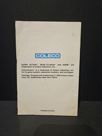 Super Action Baseball (Colecovision, 1983) By Coleco (Control Overlay&Manual) 