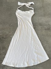 Here Comes The Sun Off White Satin Maxi Dress Size 6