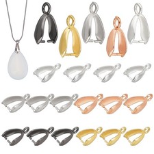 About 100 Pieces Brass Pinch Clip Bail Clasp Dangle Charm Bead Pendant Connec...