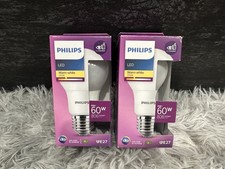(x2) Philips LED B22 Bayonet Bulbs 8W 60W Eq Warm White 2700K 806lm 
