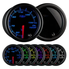 NEW! GLOWSHIFT 52mm TINTED 7 COLOR LED CELSIUS OIL TEMP GAUGE METER w SENSOR