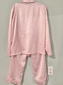 Victoria&rsquo;s Secret Iconic Glazed Satin Afterhours Pajama Set Medium Pink Stripe