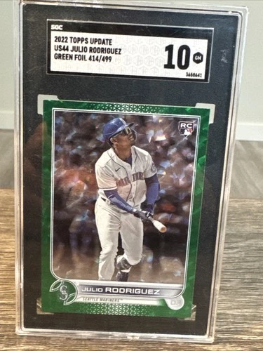 2022 Topps Update Series - Julio Rodriguez #US44 Green Foil /499 (RC) SGC 10