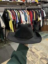 Vintage Beaver Hats Size 6 3/4 54 Made In USA Western Cowboy Hat Black Clean