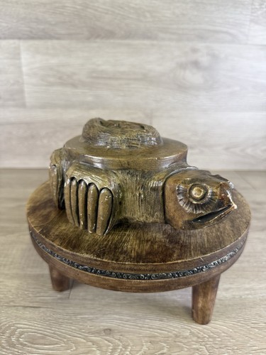Vintage Soapstone Carving Signed Native Indian Canadian Todd Longboat 6 Nations