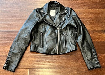 Abercrombie Fitch Black Vegan Leather Women's Small Zip Moto Motorcycle  Jacket