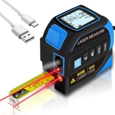4-in-1 197FT Laser Tape Measure Fast Accurate Digital Distance Meter Area Volume