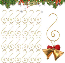 Ornament Hooks, Gold Christmas Hangers, 100 Pcs Metal Hook for Party Decorations