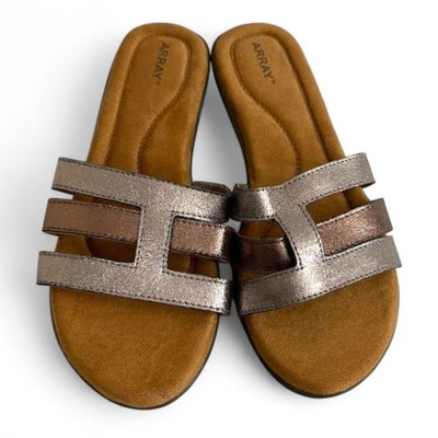 ARRAY Sarasota Copper and Silver Sandals, NEW! Size 9 Wide