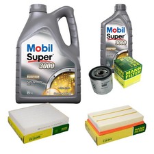 Inspektionspaket 6L MOBIL Super 3000 5W-40 für VW T-Cross 1.5 TSI Polo 1.0 Seat