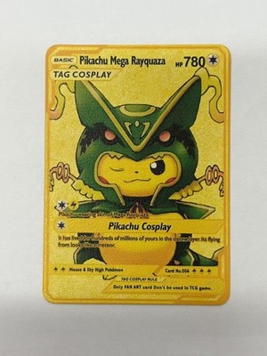Pikachu Mega Rayquaza HP780 Gold Metal Pokémon Card-Collectible