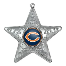 Topperscot NFL Chicago Bears Silver Star Ornament