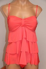NWT Kenneth Cole Swimsuit Tankini 2pc Set Sz L Bandeau Banded Pants HCR