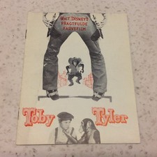 Toby Tyler, or Ten Weeks with a Circus Vtg Walt Disney 1960 Danish Movie Program