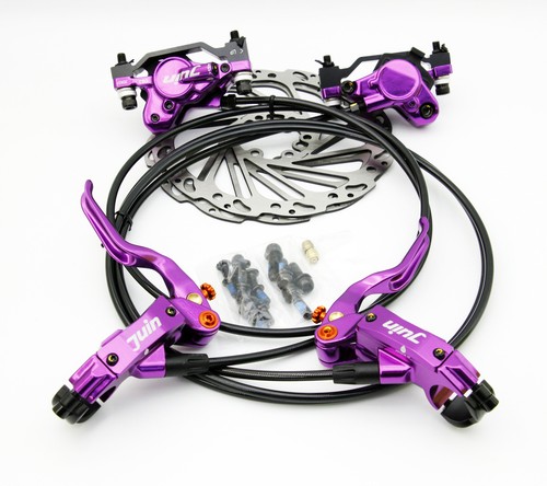 Juego de frenos de disco hidráulicos para bicicleta de montaña Juin Tech DB2 con rotores de 160 mm púrpura - Imagen 2 de 13