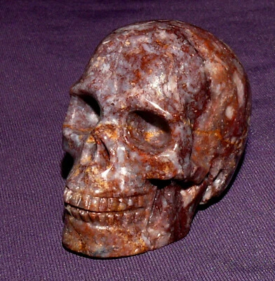 Naturgetreuer Edelstein-Schädel, Skull, Indien-Achat 85,1g 47x40x31mm Heilstein - Bild 1 von 4