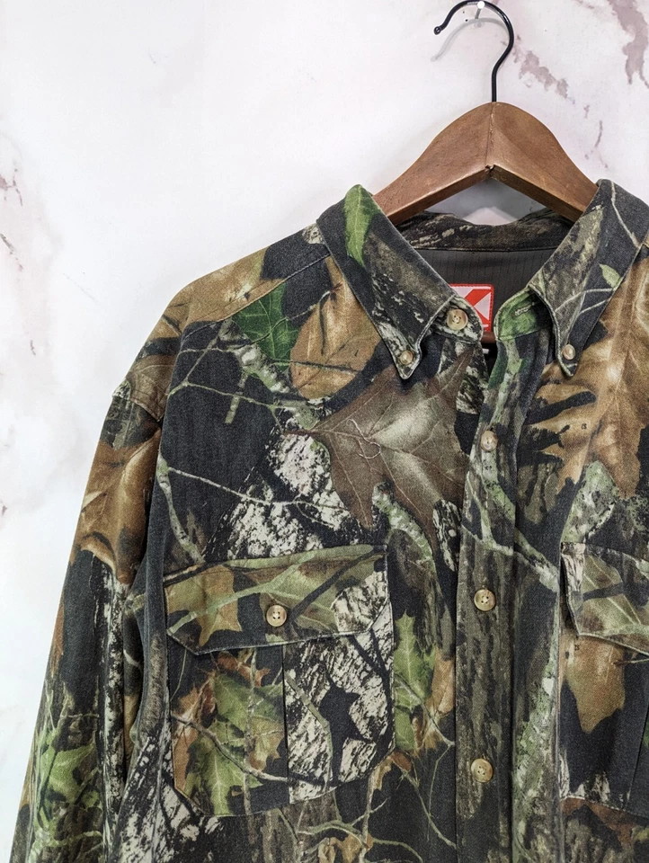 X Scent Shirt Mens XL Camo Blocker Woodland Button Hunting Mossy Oak Break Up - Image 2 of 4