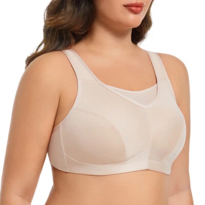 Damen Sport BH ohne Bügel Nicht Gepolstert High Impact Bustier Halt Joggen BH - Bild 1 von 4