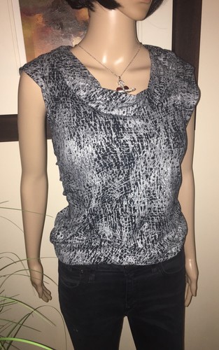 Vivienne Westwood Anglomania ~ Black & Metallic Silver Stretch Top IT44 UK12 - Picture 2 of 12