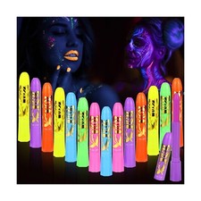 15PCS Glow in the Dark Body Face Paint Stick,Makeup Face Paint Kit for Kids...
