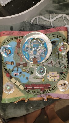 Exceptionally Rare Disney 50th Anniversary Disneyland Map Musical Snowglobe!!