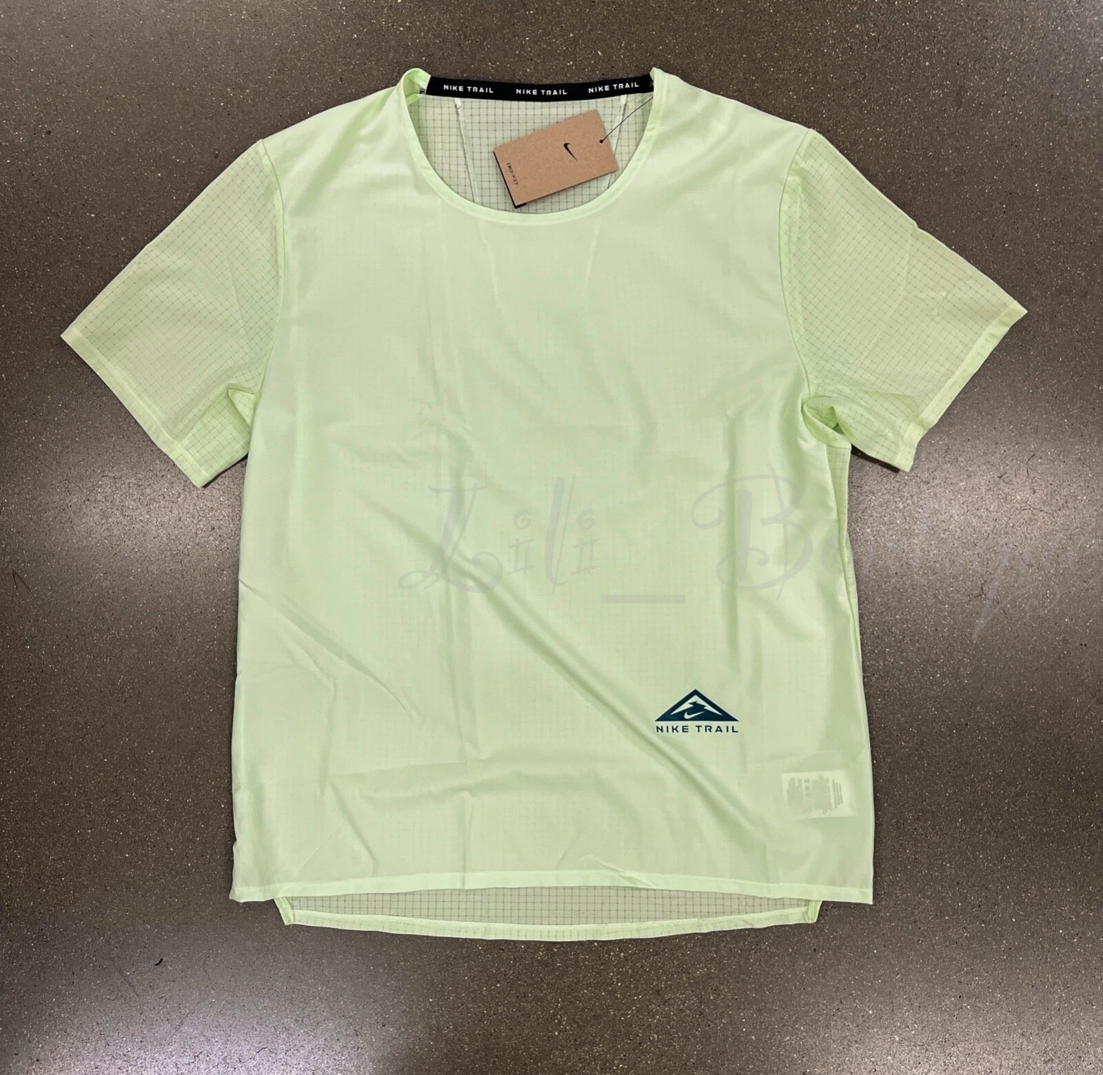 NWT Nike DN4482-303 Men Dri-Fit Rise 365 Trail Running Top Tee Shirt Lime Ice L